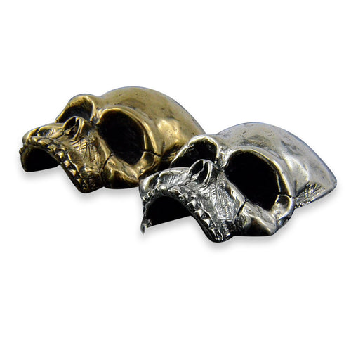 Skull Pony Tail Holder / Pendant Necklace in Silver or Bronze