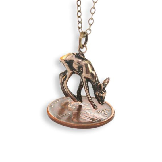 Deer Fawn Pendant Necklace