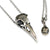 Engraved Raven Skull Pendant