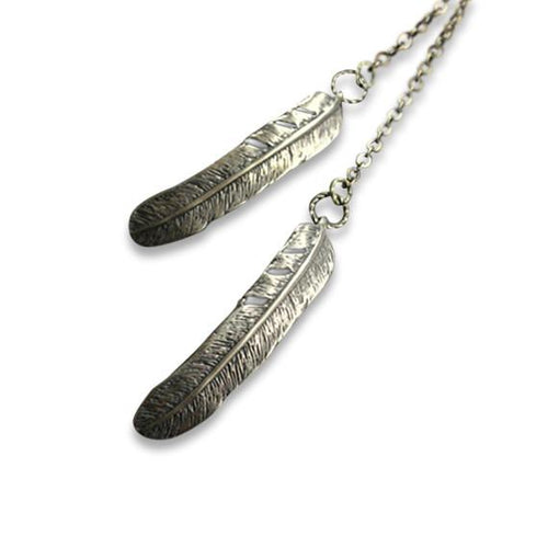 Raven Feather Lariat Necklace
