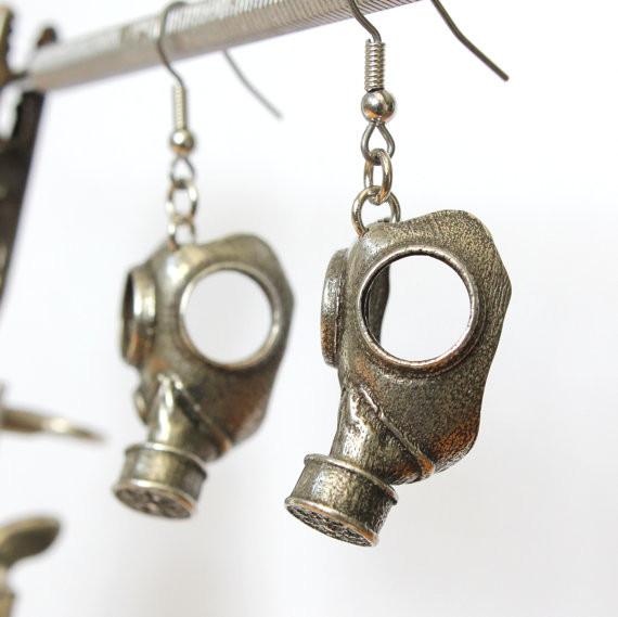 Gas Mask Earrings