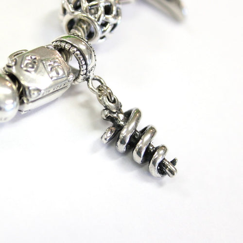 Rod of Asclepius Charm in Sterling Silver