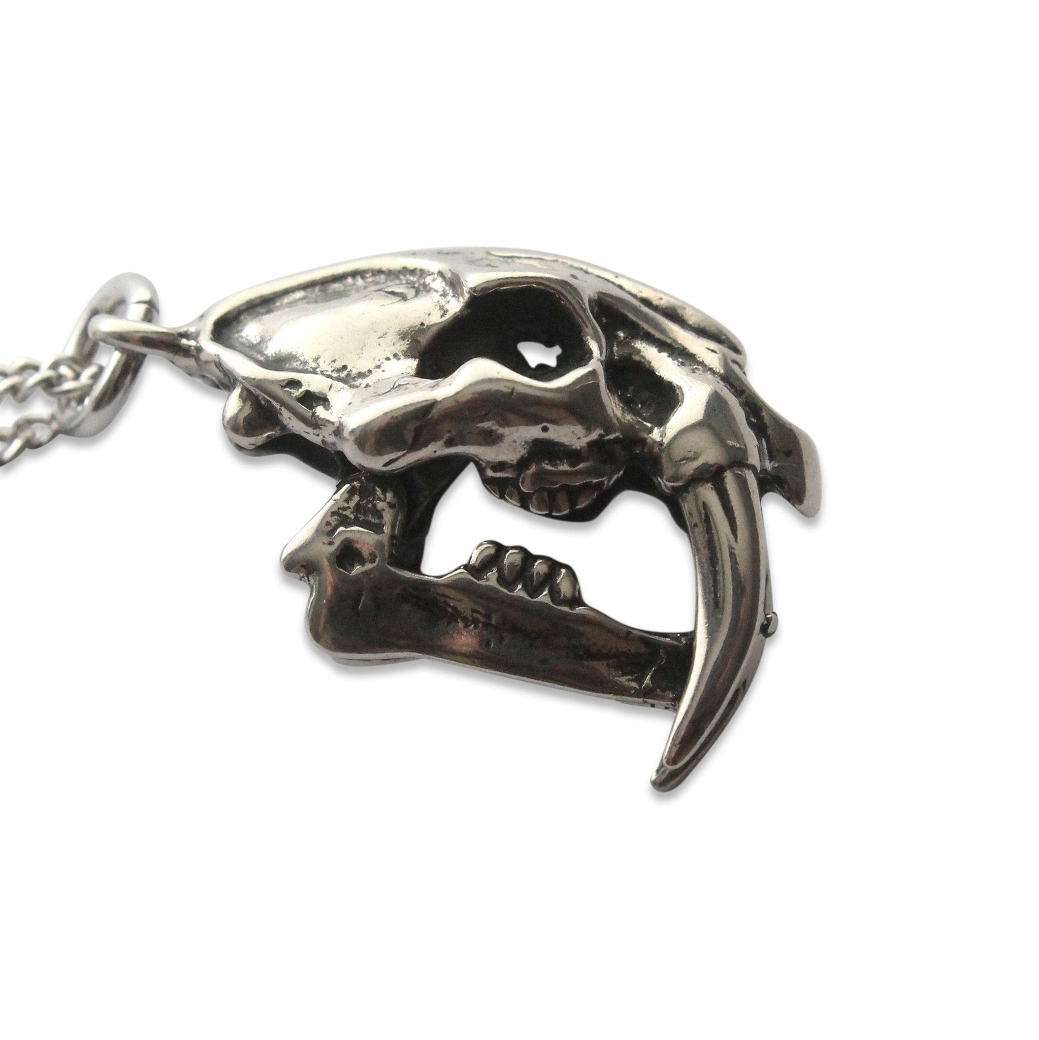 Saber Tooth Cat Skull Necklace