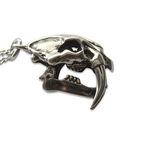Saber Tooth Cat Skull Necklace