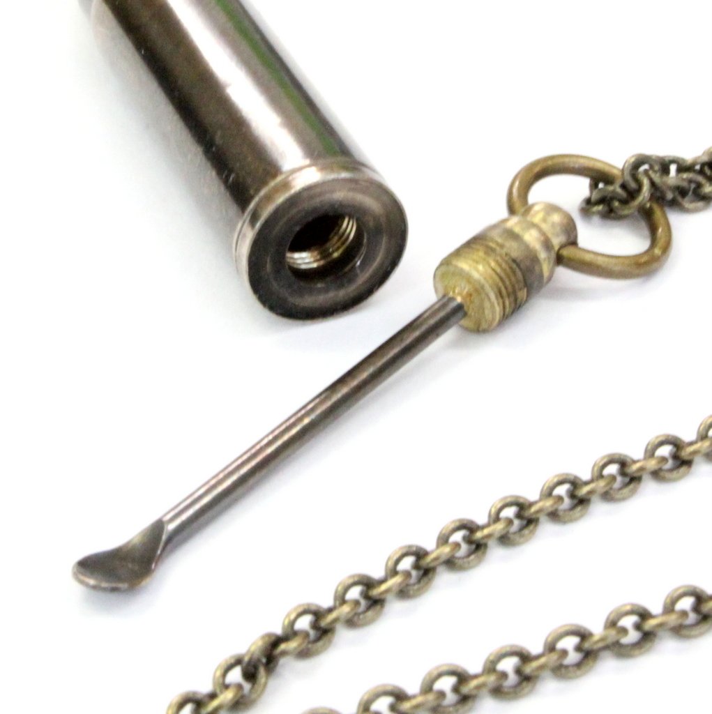 Bullet Spoon Canister Stash Necklace in Solid Brass