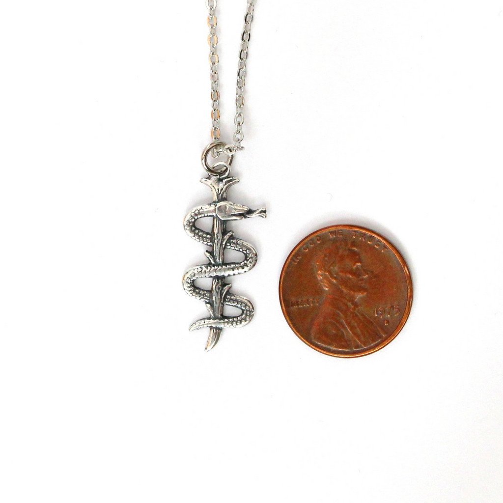 Rod Of Asclepius Pendant Necklace