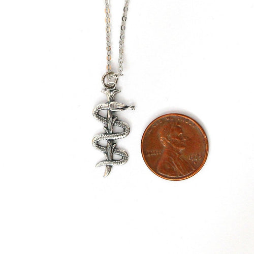 Rod Of Asclepius Pendant Necklace