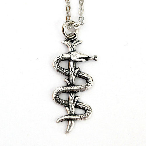 Rod Of Asclepius Pendant Necklace