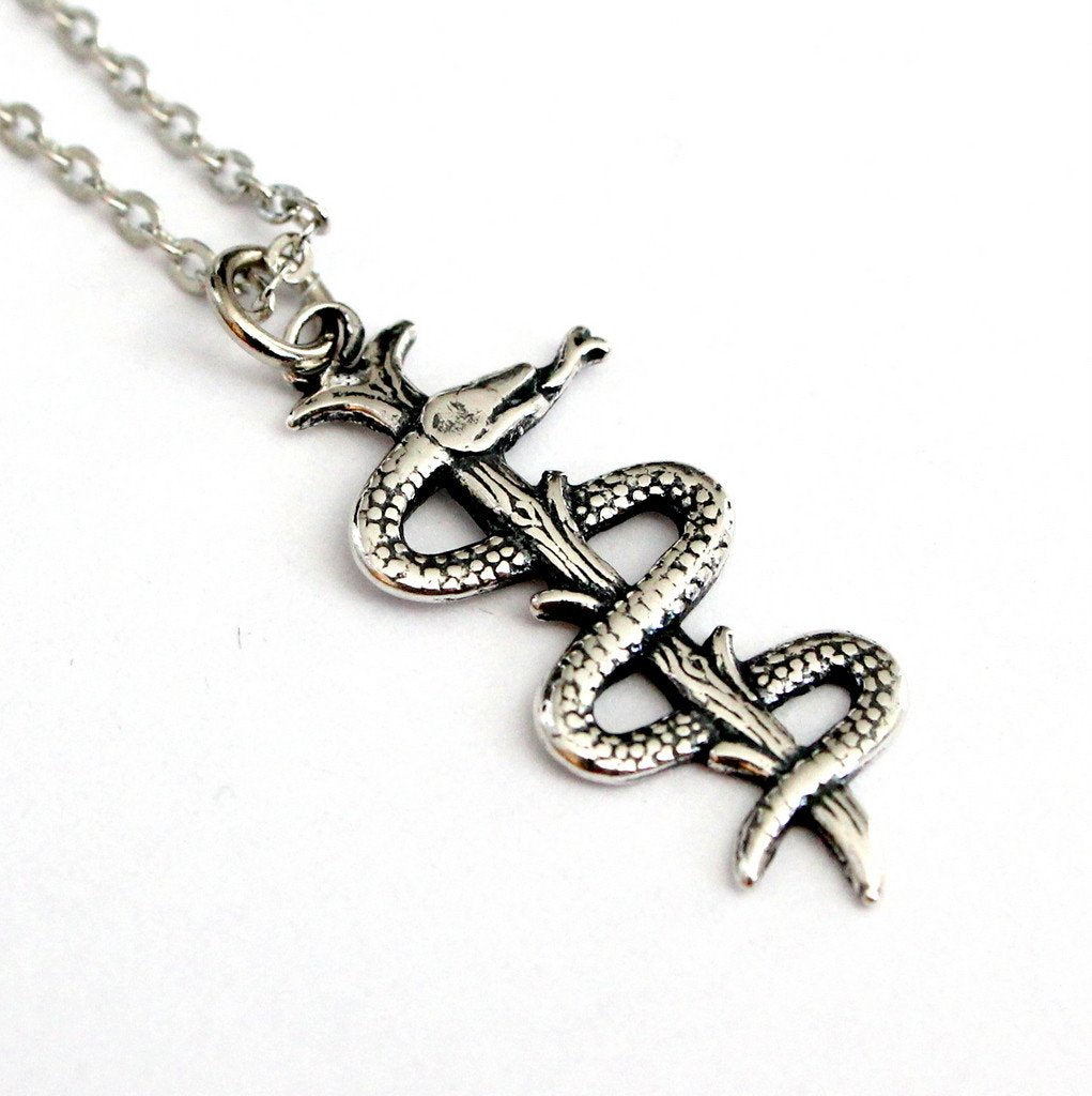 Rod Of Asclepius Pendant Necklace