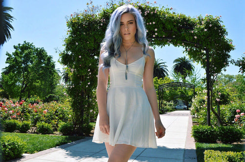 Raven Feather Lariat Necklace