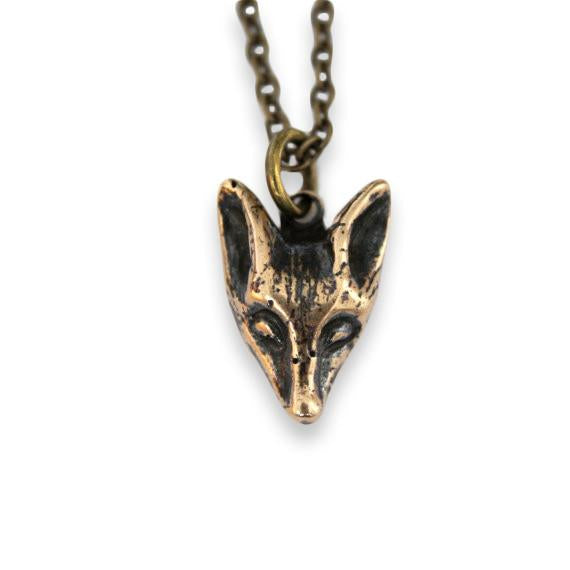 Little Fox Face Pendant Necklace