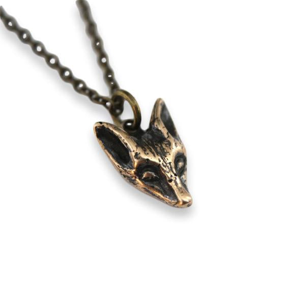 Little Fox Face Pendant Necklace
