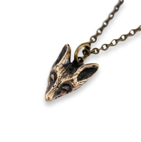 Little Fox Face Pendant Necklace