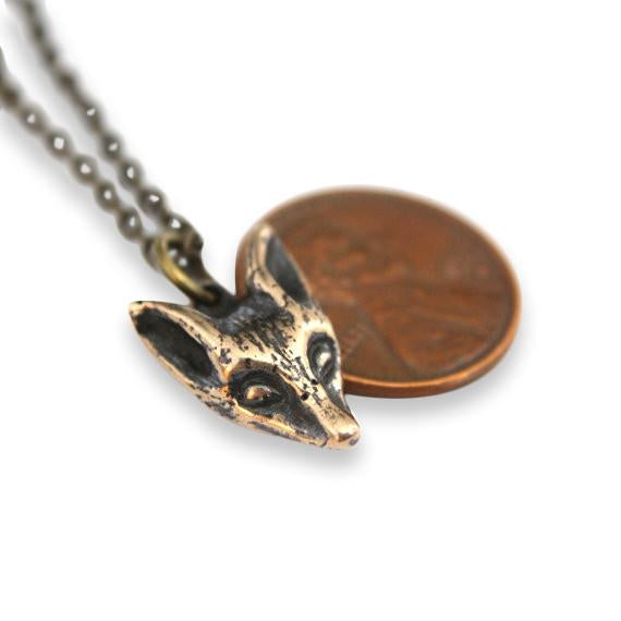 Little Fox Face Pendant Necklace