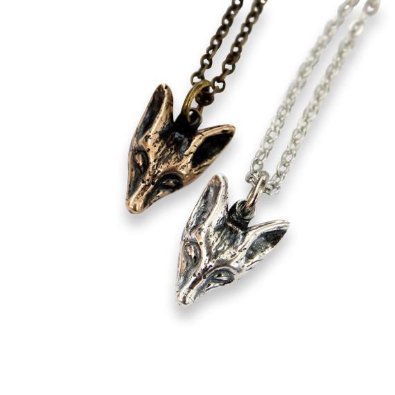 Little Fox Face Pendant Necklace