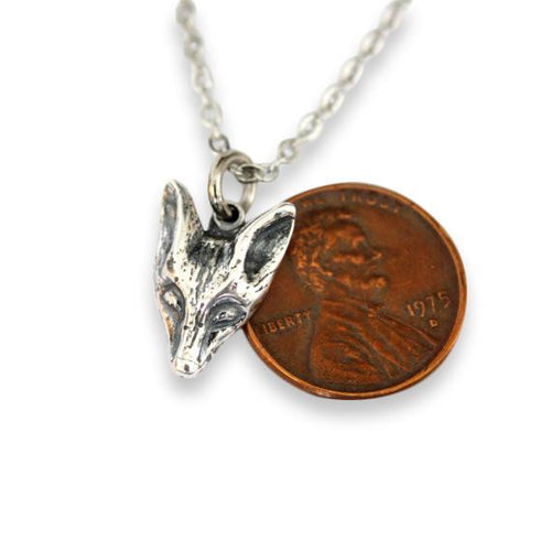 Little Fox Face Pendant Necklace