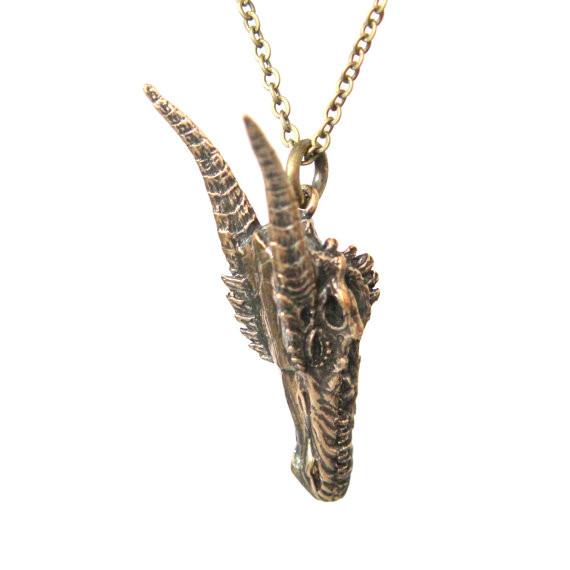 Dragon Skull Pendant Necklace