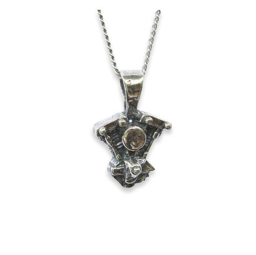 Silver Motorcycle Engine Pendant Harley Davidson V Twin Shovelhead Motorcycle Engine Necklace