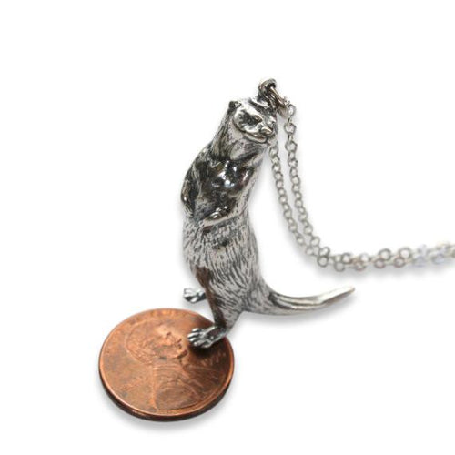 Standing Otter Pendant Necklace