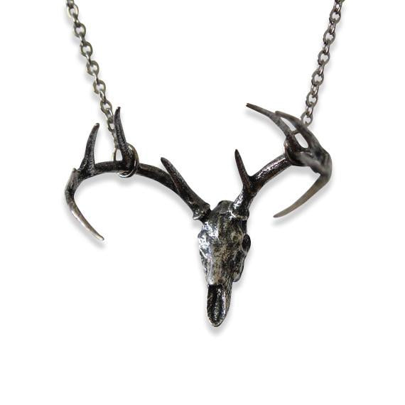 Small Trophy Deer Skull Pendant Necklace