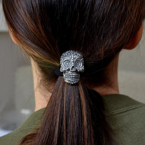 Sugar Skull Necklace Pony Tail Holder
