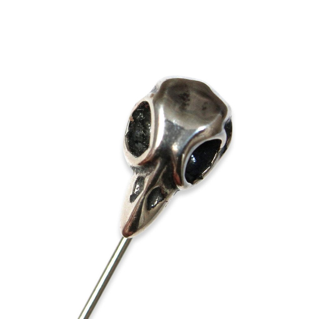 Sterling Silver Tiny Baby Bird Skull Ascot Stickpin