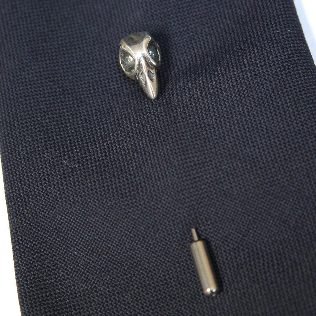 Sterling Silver Tiny Baby Bird Skull Ascot Stickpin
