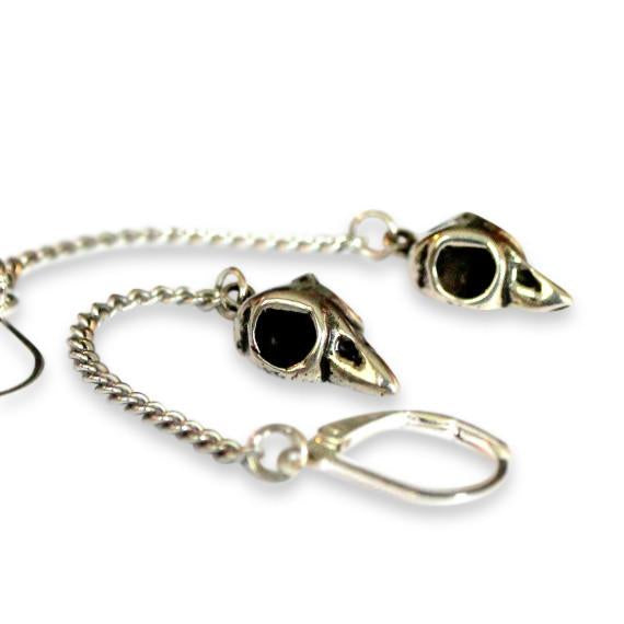 Tiny Baby Bird Skull Earrings