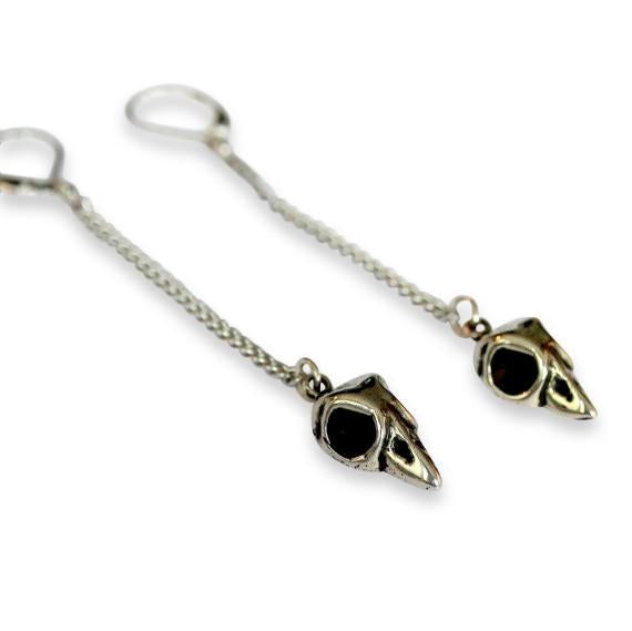 Tiny Baby Bird Skull Earrings