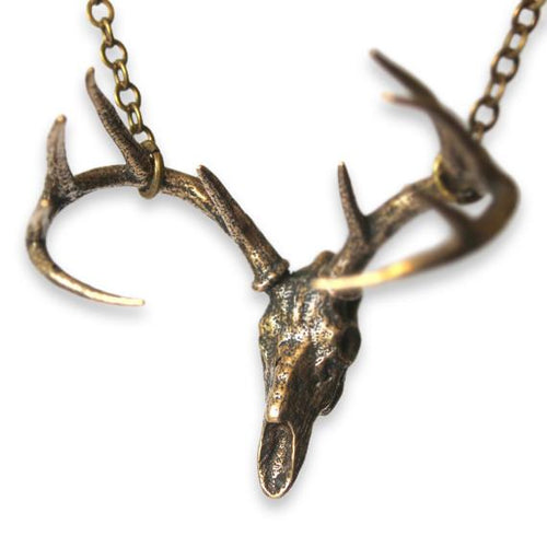 Trophy Deer Skull Pendant Necklace