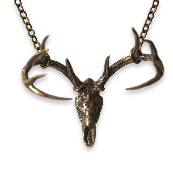 Trophy Deer Skull Pendant Necklace