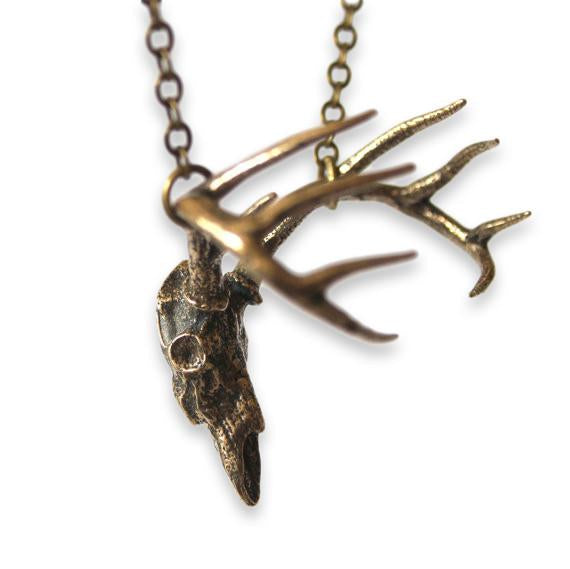 Trophy Deer Skull Pendant Necklace