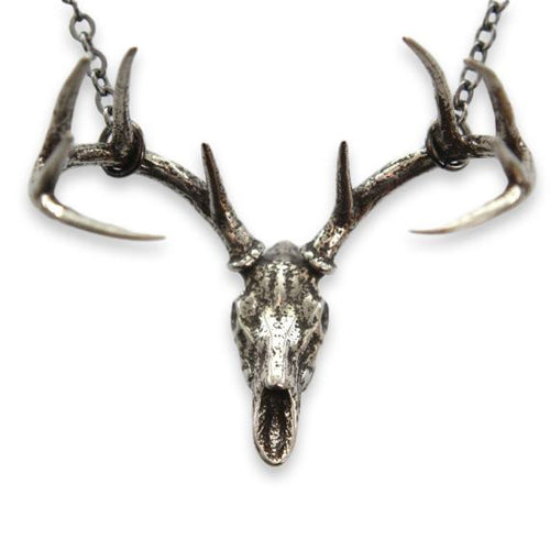 Trophy Deer Skull Pendant Necklace