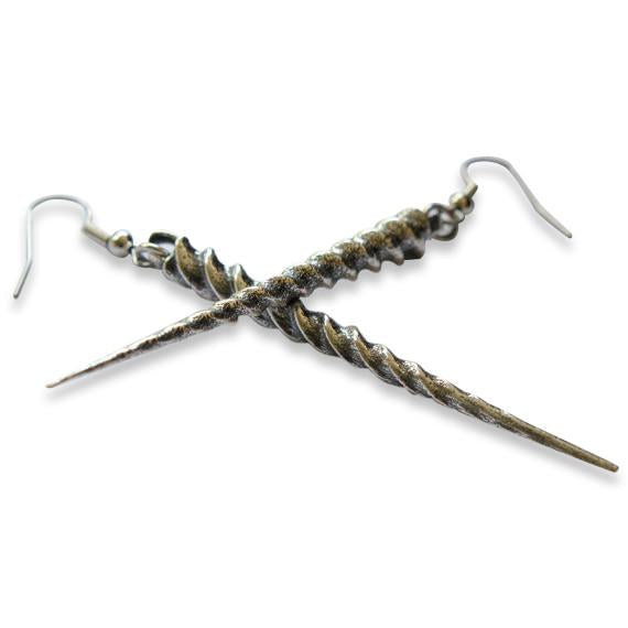 Silver Unicorn Horn Earrings