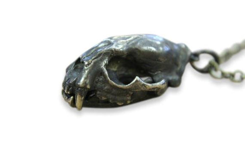 Wildcat Skull Pendant Necklace