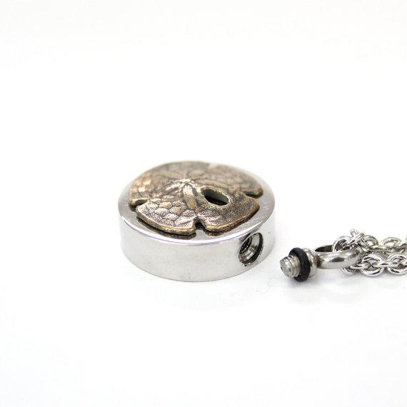 Sand Dollar Urn Necklace Cremation Urn Pendant