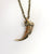 Engraved Bronze Wolf Claw Necklace Wolf Claw Pendant Necklace