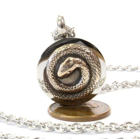 Bronze Snake Urn Necklace Cremation Urn Pendant