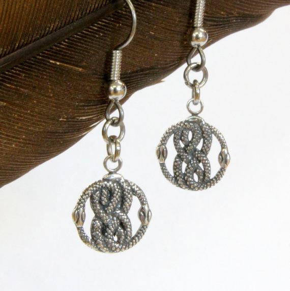 Tiny AURYN Earrings in Solid Sterling Silver Neverending Story