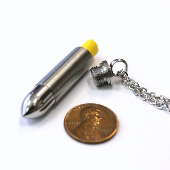 Secret Love Note Bullet Necklace