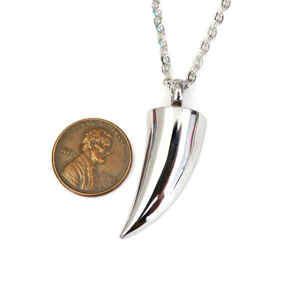 Wolf Tooth Necklace Urn Cremation Pendant