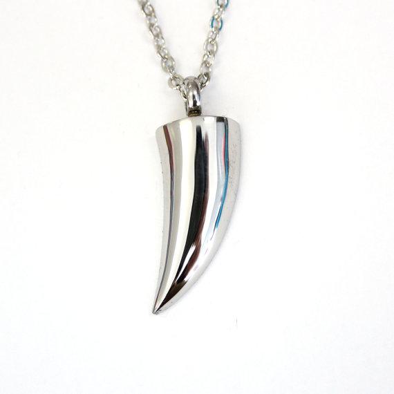 Wolf Tooth Necklace Urn Cremation Pendant