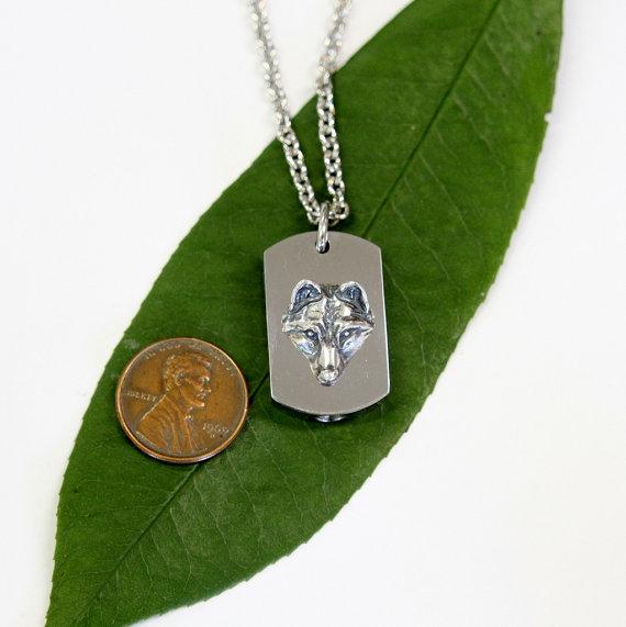 Silver Wolf Necklace Cremation Urn Pendant - Custom Engraving Available