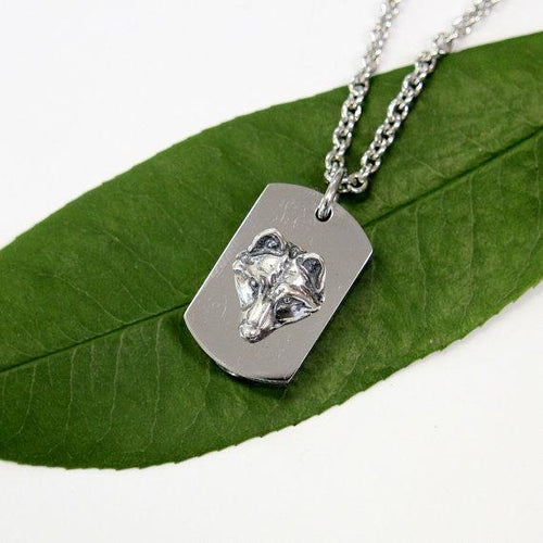 Silver Wolf Necklace Cremation Urn Pendant - Custom Engraving Available