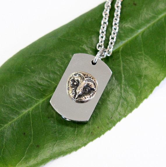 Barn Owl Necklace Cremation Urn Pendant - Custom Engraving Available