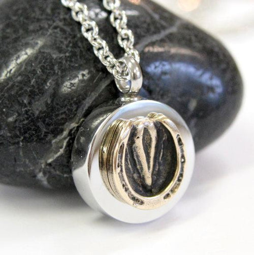 Horse Hoof Necklace Cremation Urn Pendant - Custom Engraving Available