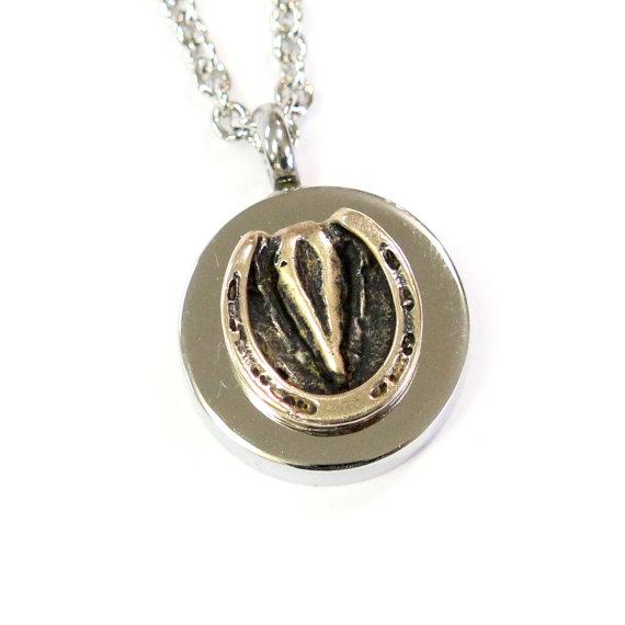 Horse Hoof Necklace Cremation Urn Pendant - Custom Engraving Available