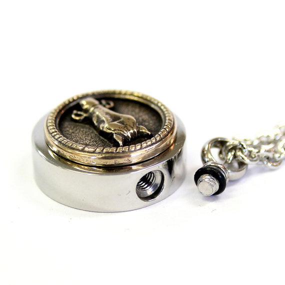 Horse Face Necklace Cremation Urn Pendant - Custom Engraving Available