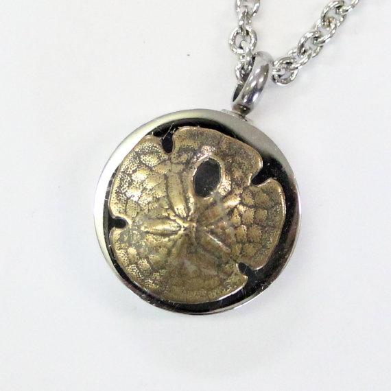 Sand Dollar Urn Necklace Cremation Urn Pendant