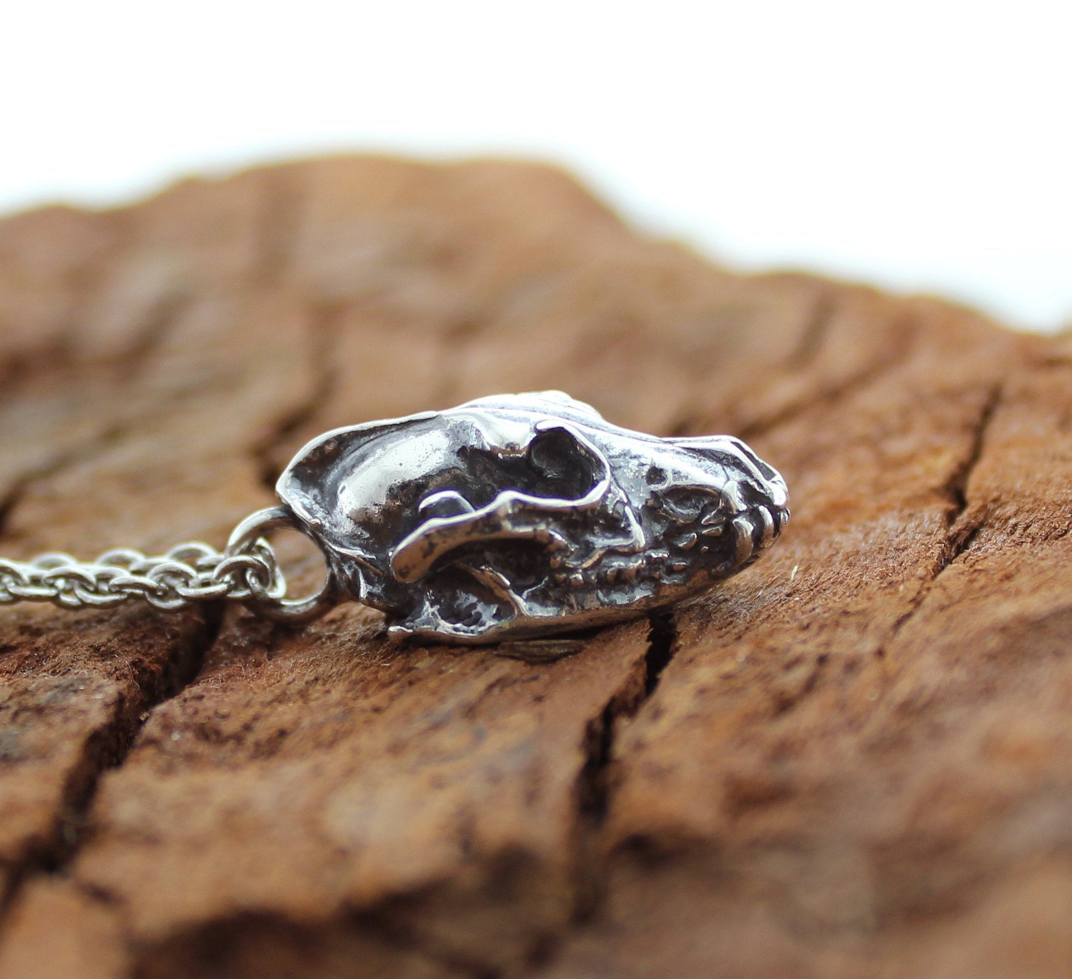 Wolf Skull Pendant Charm Necklace